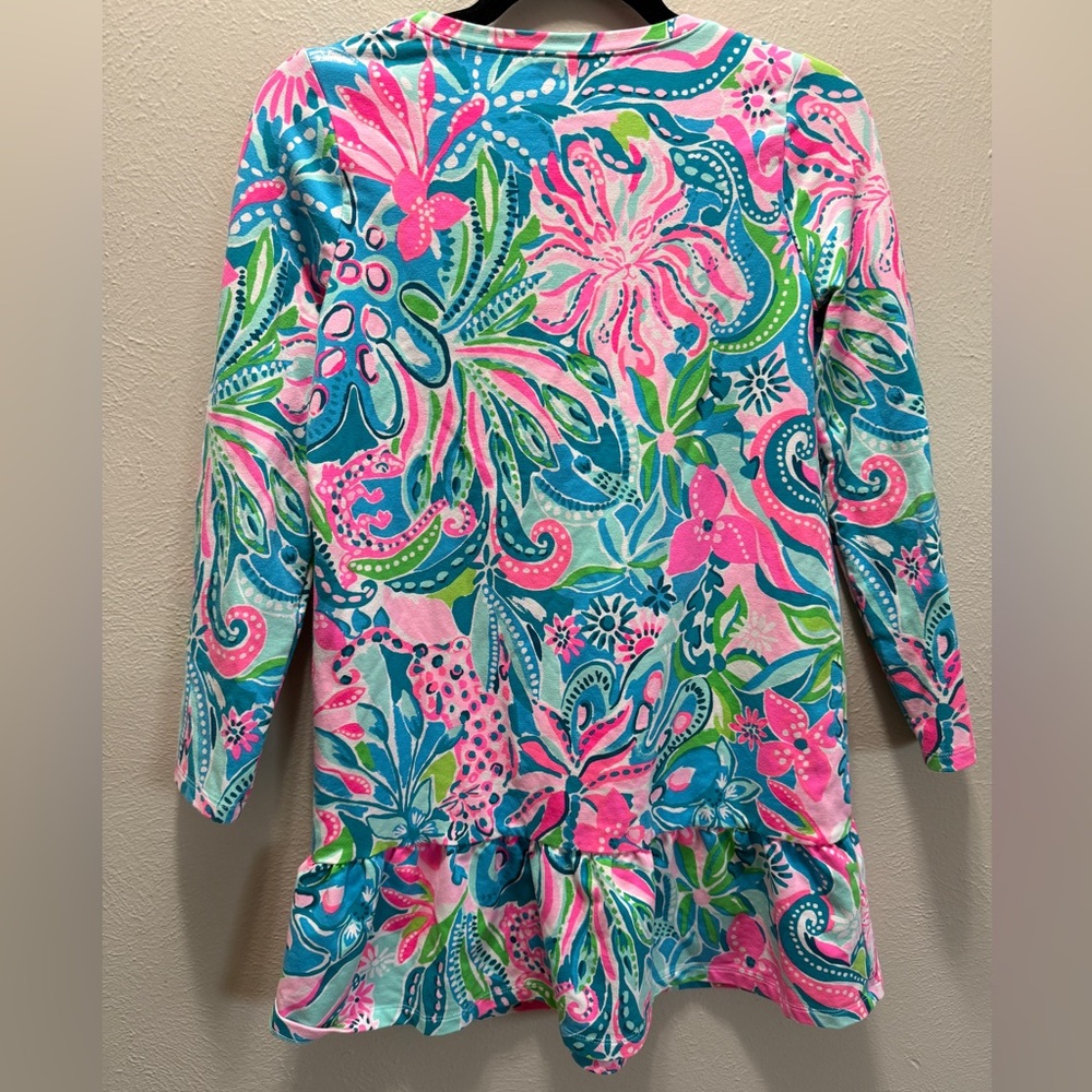 2 Lilly Pulitzer Vira Dresses Girls XL Long Sleeve Dresses Colorful Tropical lot - Picture 11 of 11